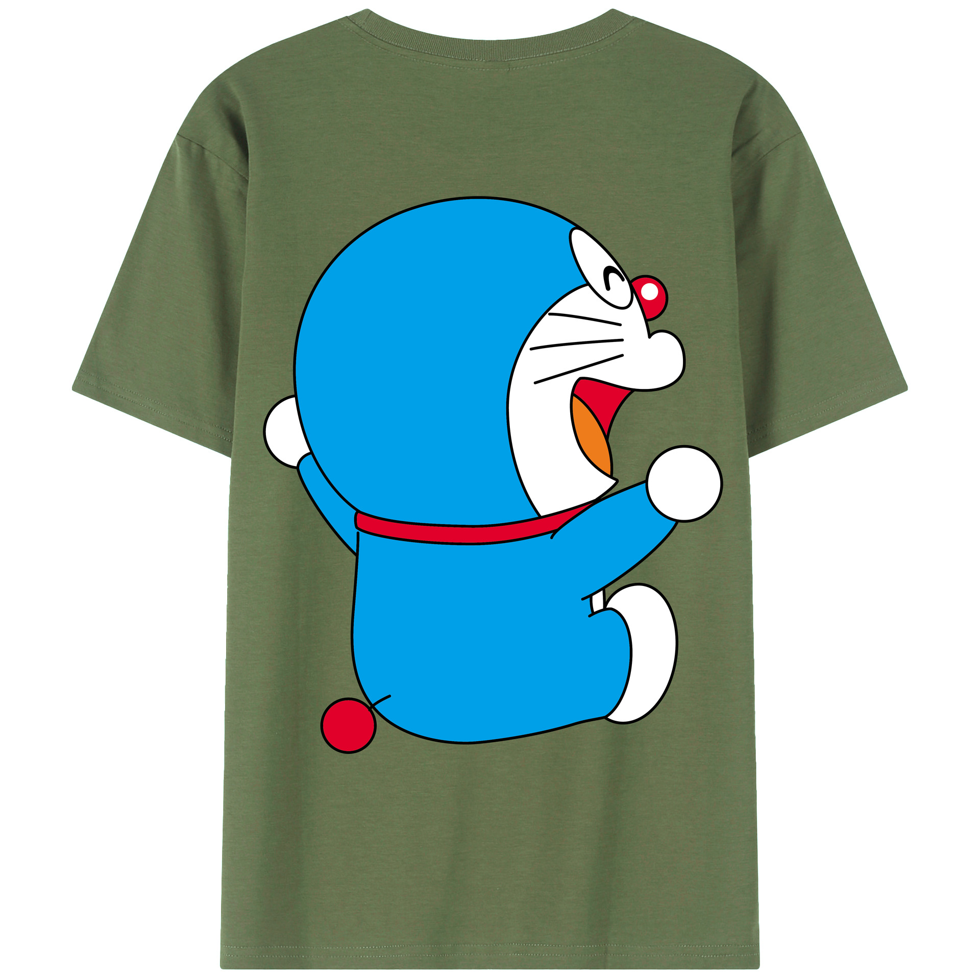 （画像用） ドラえもん Doraemon 綿100％ メンズ半袖Tシャツ（バックプリント） 通気性